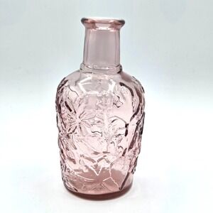 Libbey Canada‎ Glass Decanter Bottle 3D Orchard Fruit Pink Purple Glass No Cork